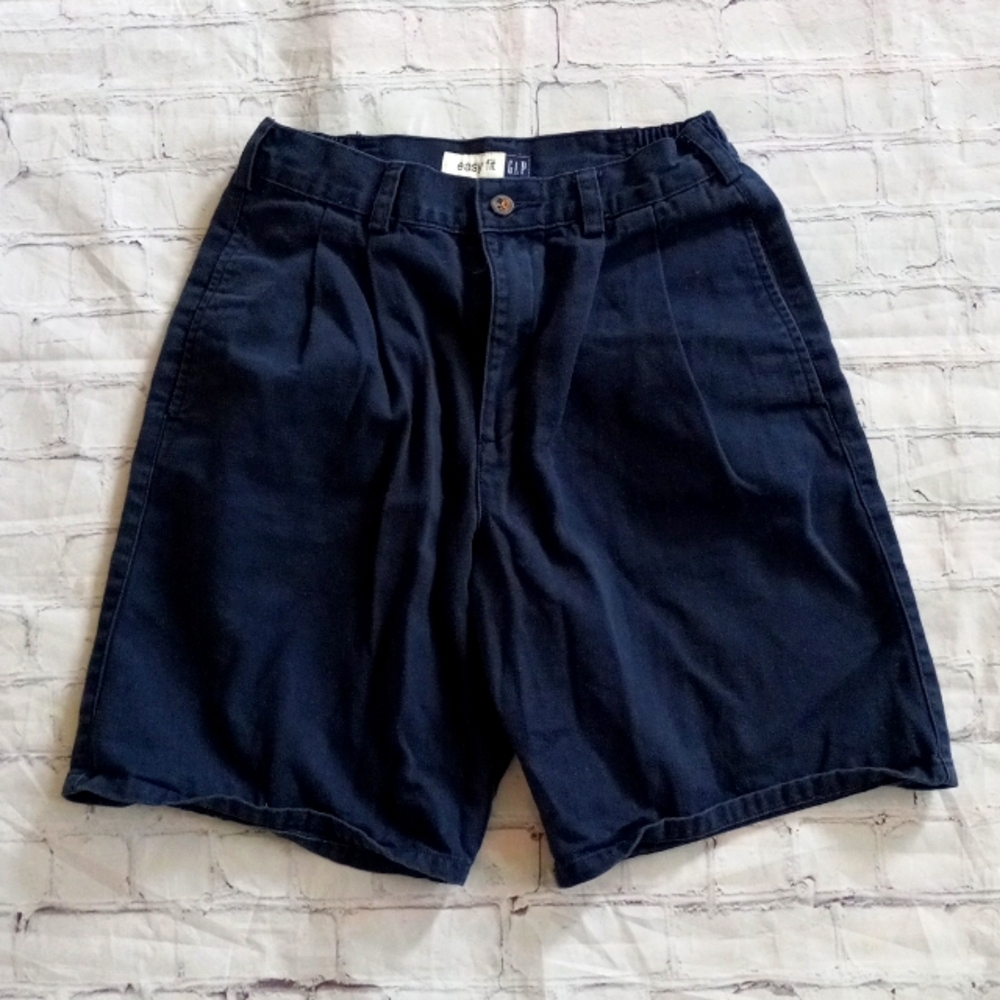 BOYS 14 Gap Easy Fit Pleated Front Bavy Blue Chino Shorts
